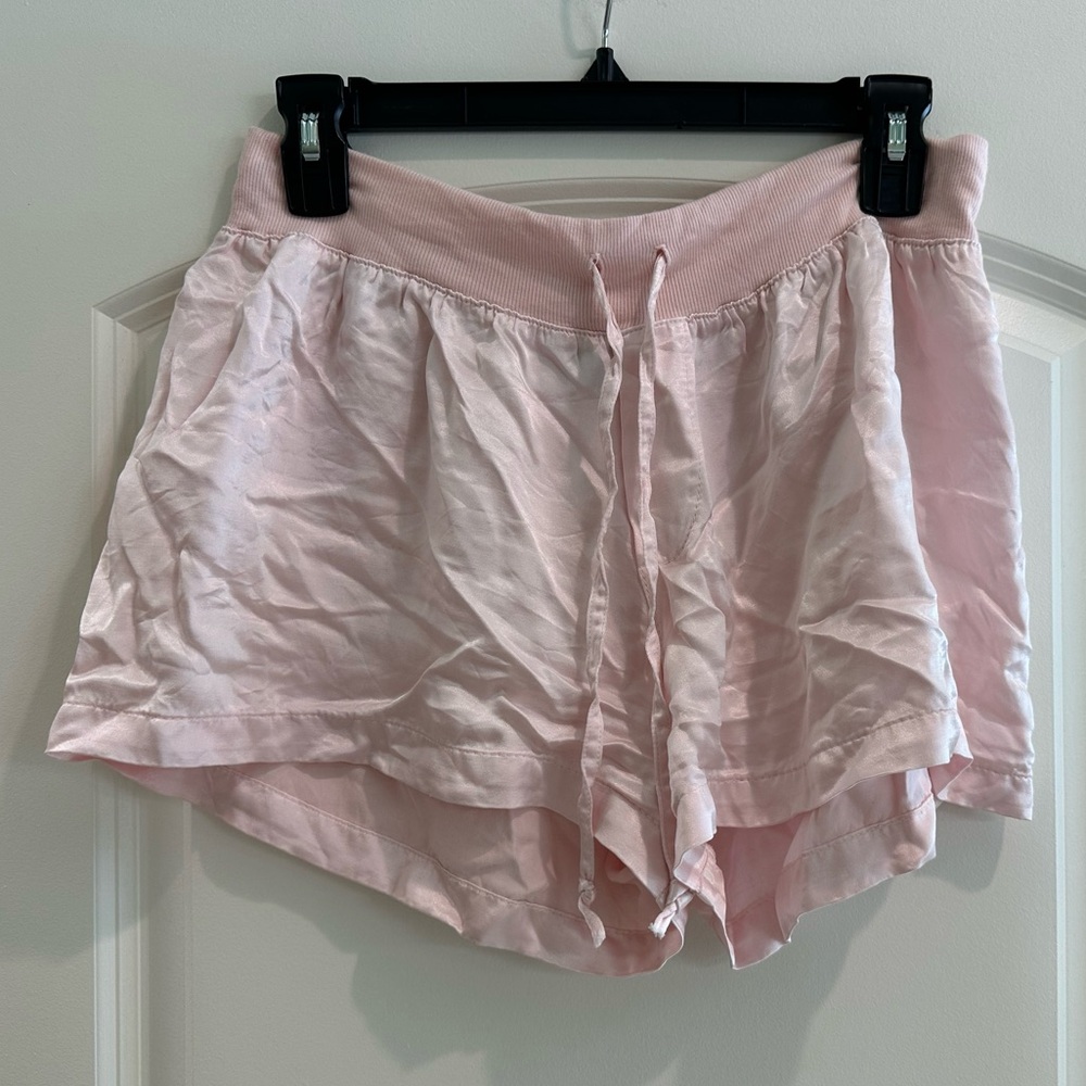 PJ Harlow Mikel Pink Satin Sleep Shorts - Picture 3 of 7